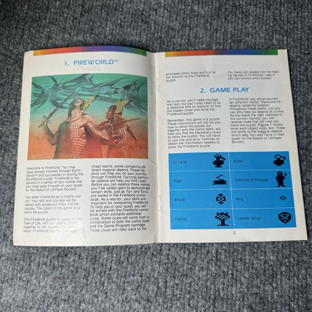 Atari 2600: Swordquest Fire World Manual, Poster & Comic ONLY DC Comics Good Con